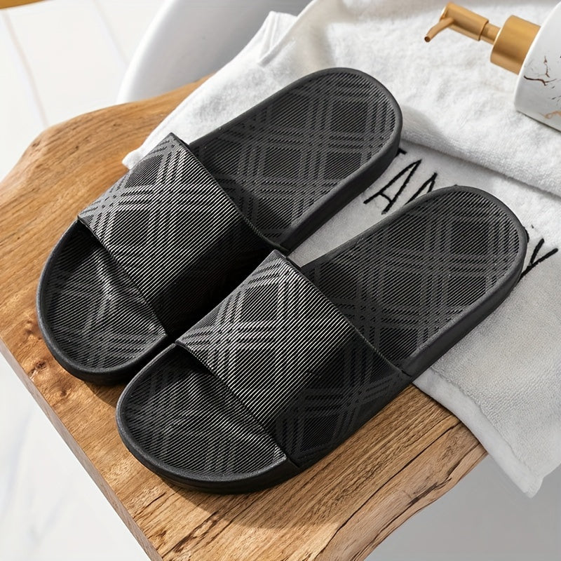 Men's Solid Color Open Toe Breathable Slippers, Comfy Non Slip Casual Durable Soft Sole Lsides, Men's Footwear